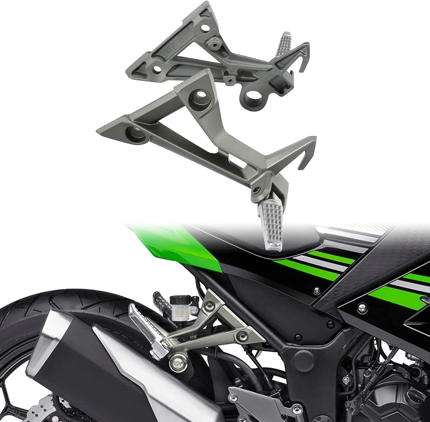 XMT-MOTO Rear Passenger Foot Peg Bracket Fit For Kawasaki Ninja 300 2013-2017