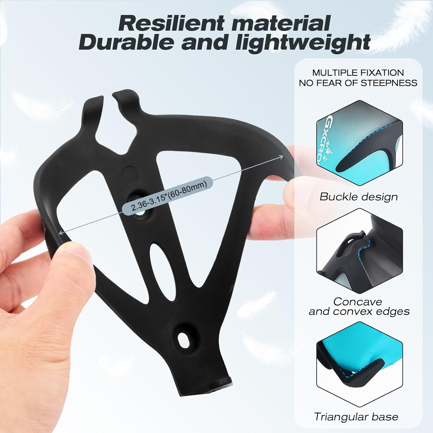 GXCROR Bike Water Bottle Holder, Durable Non-Slip Lightweight Universal Bicycle Bottle Cage for Mountain/Road Cycling Accessories thumbnail