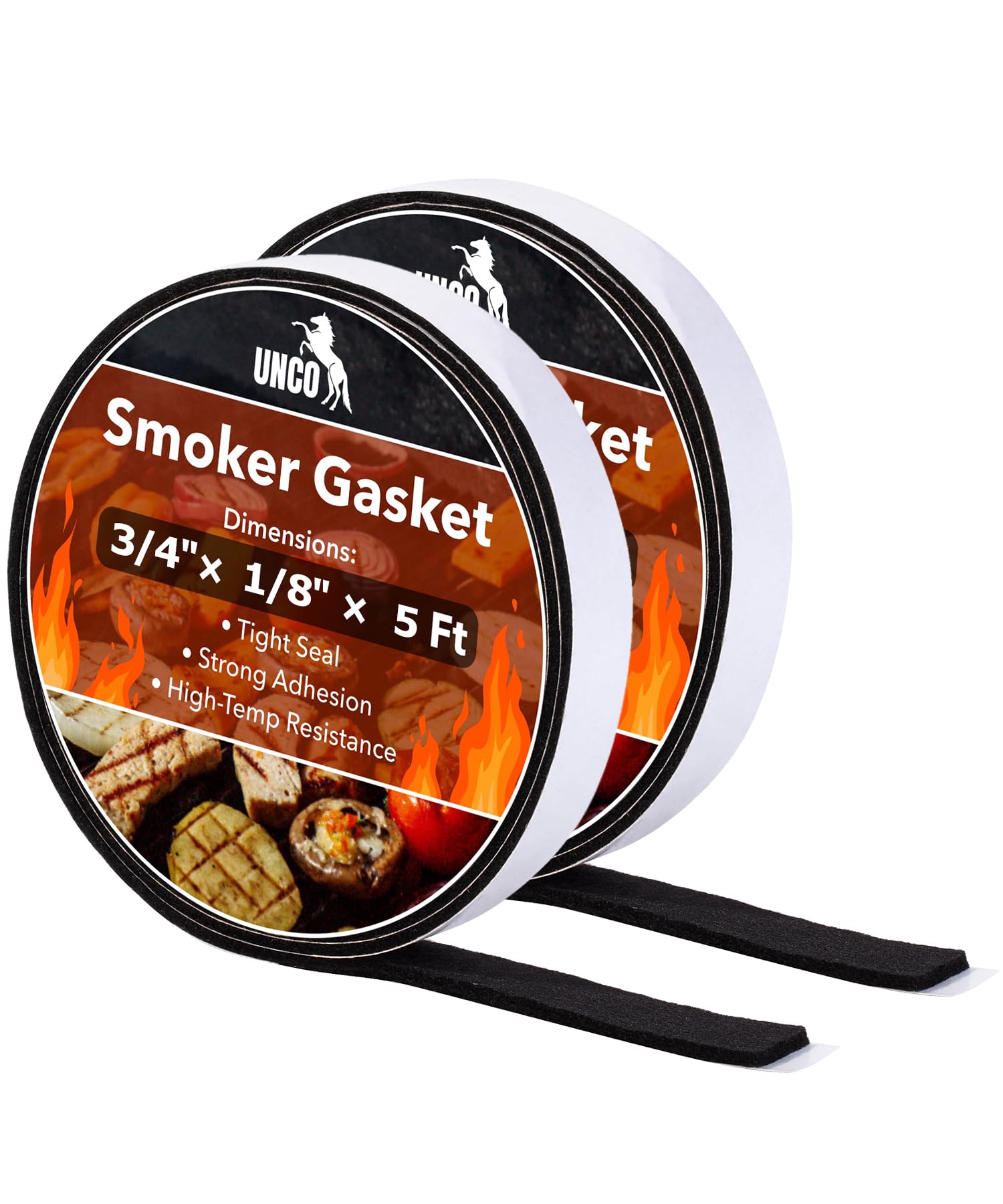 UNCO- Smoker Gasket, 15 Ft, 1/2" X1/8",