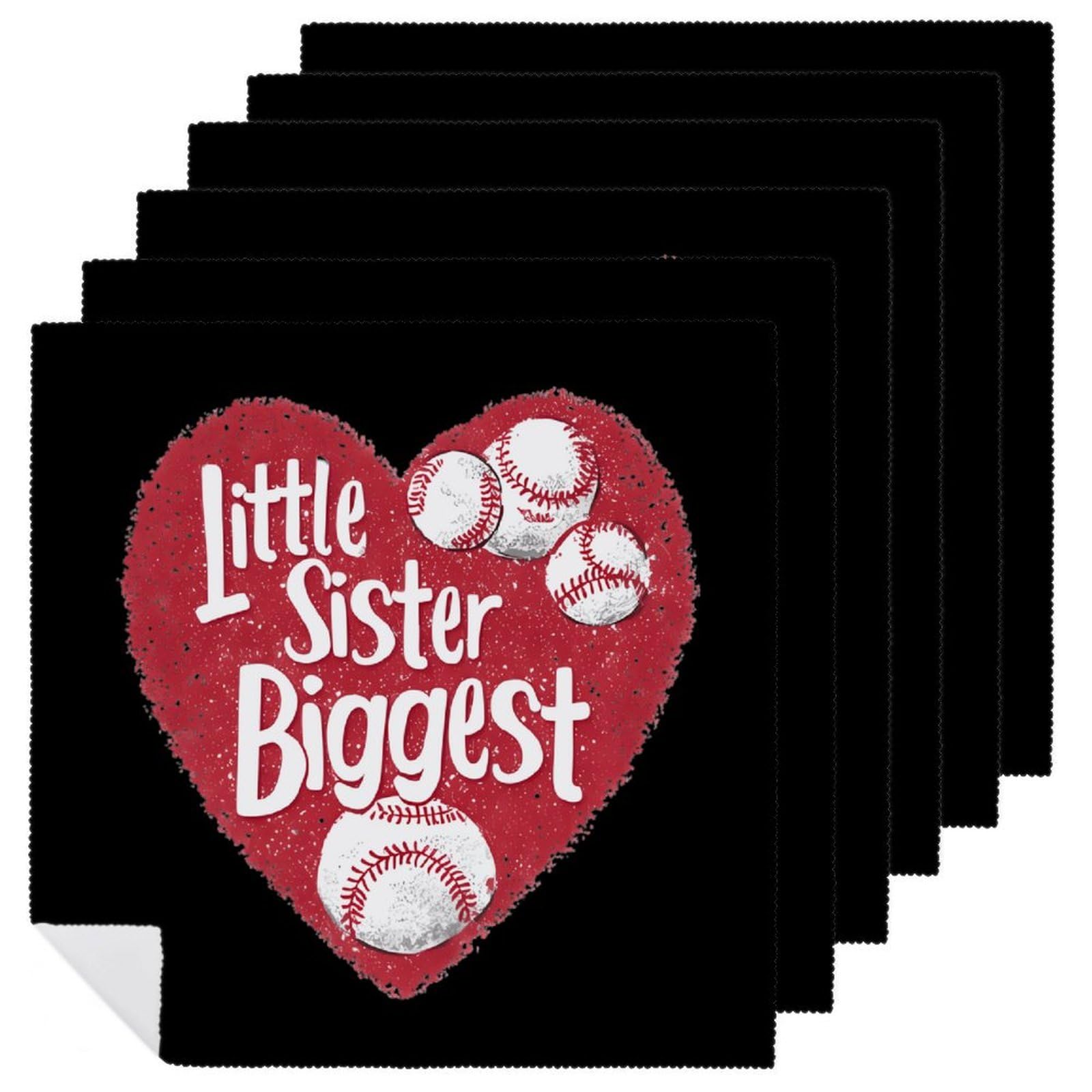 Servilletas de tela decorativas para bodas y banquetes temáticos Little Sister Biggest Love