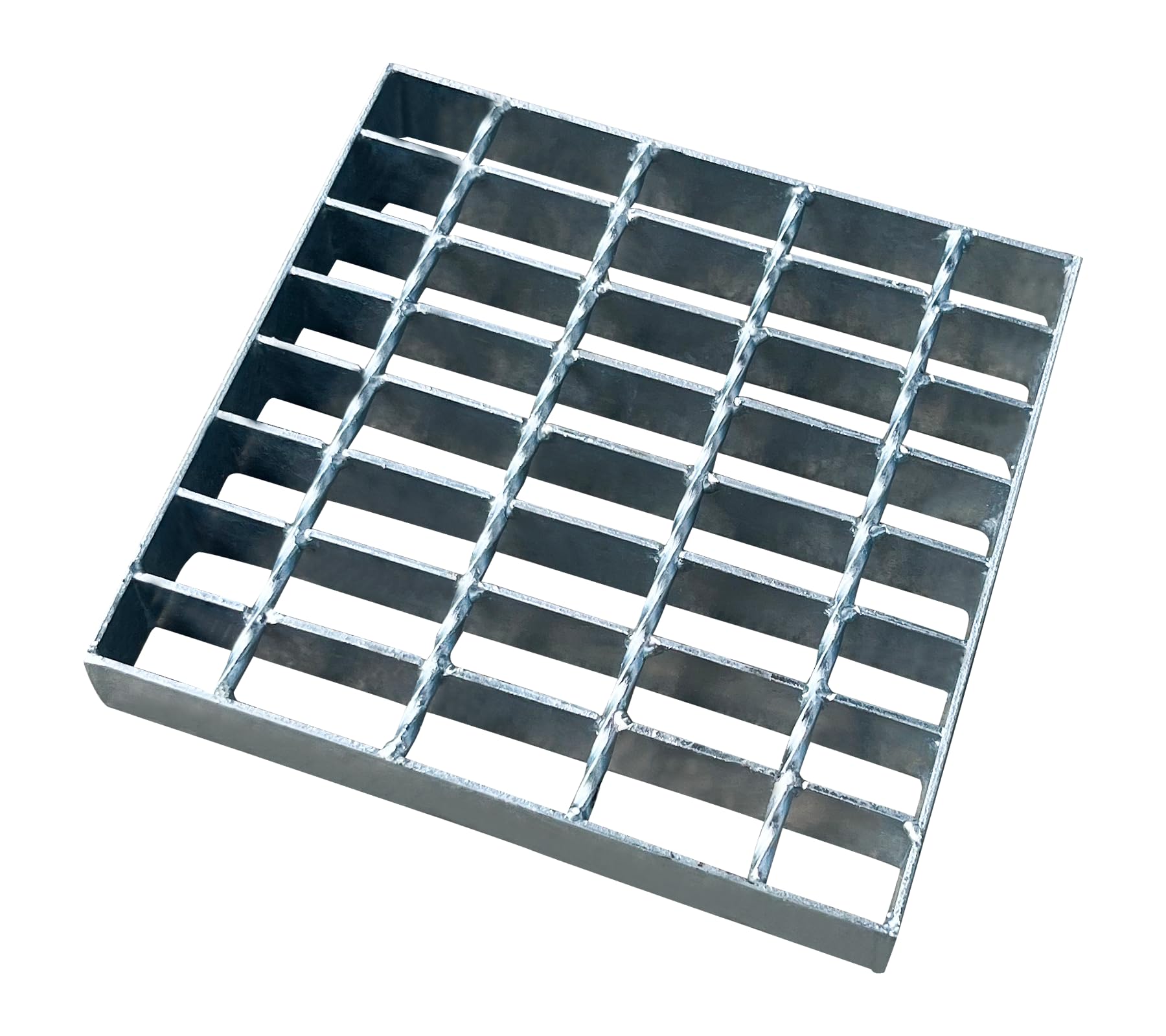 Natotela Galvanized Steel Drain Grating-230x230mm Durable Heavy Duty Metal Grating Square Gully Grid for 9" Square Catch Basin Outdoor Drainage Grates Thick for Garage Sewer Downspout Driveway