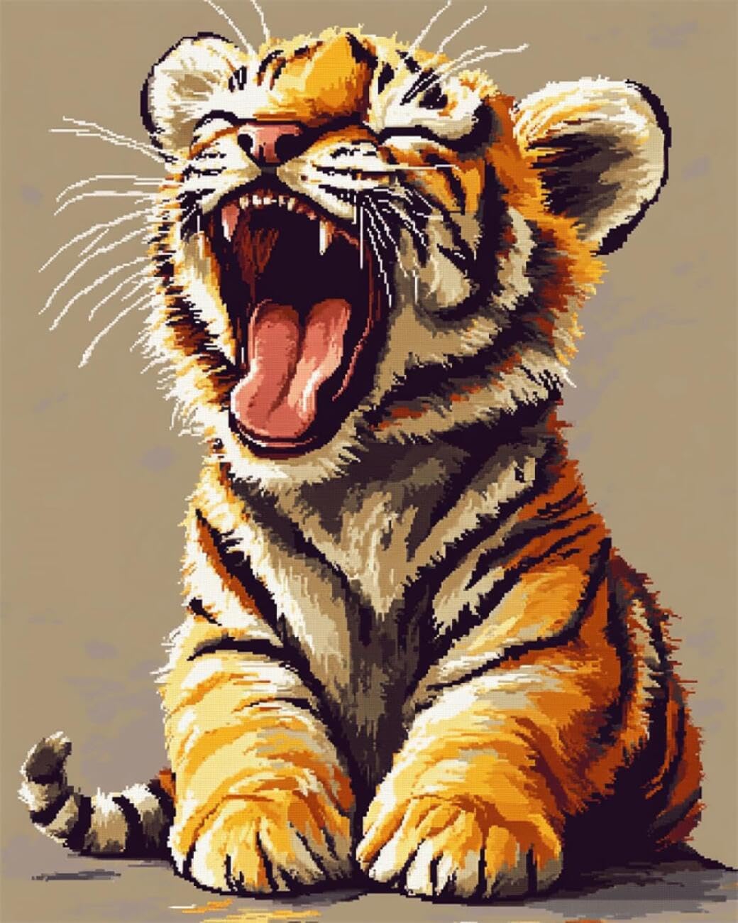 AxiangziK DIY Counted Cross Stitch Kits Cartoon Tiger 11CT 80x100cm
