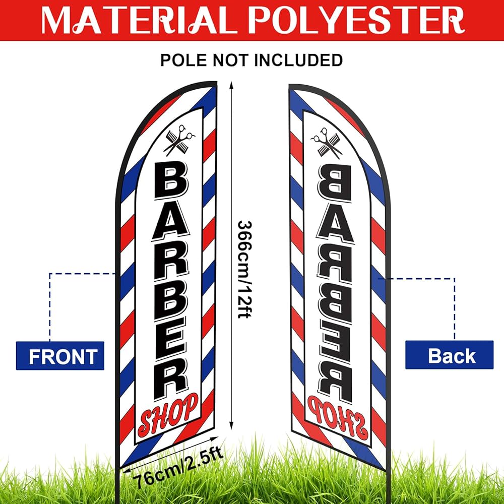 Amazon | VitalCozy バーバーフラッグ 12フィート バーバー