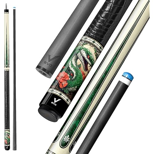 EVO Beast Carbon Fiber Pool Cue Stick, Low Deflection Professional Pool Stick with 12.5mm TIME Standard Tip, Rad 3/8-8 Joint, Carbon Composite Butt, Microfiber Grip, Billiard Cue for Adults