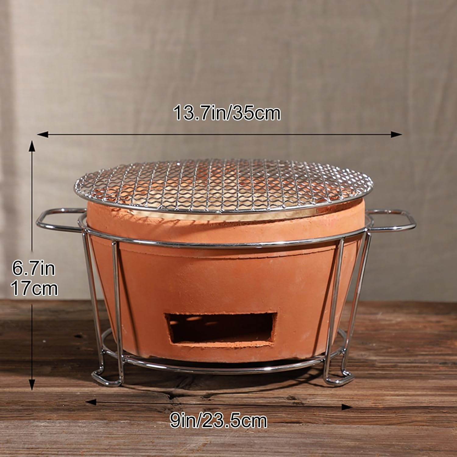 Fornello Portatile in Argilla A Carbone - Barbecue da Tavolo Multifunzionale per Casa, Campeggio, Picnic E Cucina Allaperto, Ideale per Preparare Il tè (35x17 Cm) One Color 14.5x7in/37x18cm