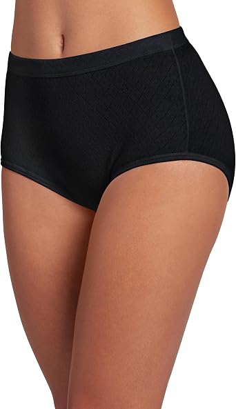 Jockey Women's Underwear Elance Breathe Brief - 3 Pack, Black, 8