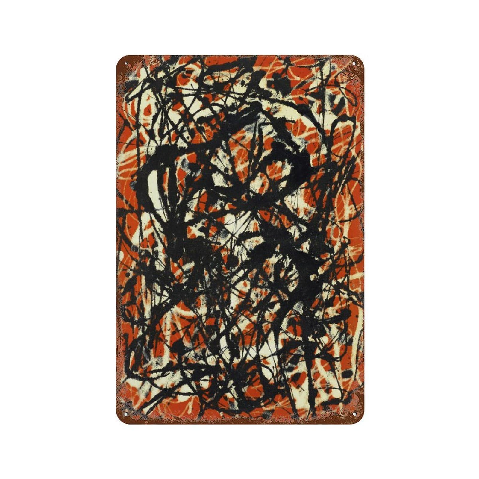 xiaoxiaoshen Jackson Pollock Abstract Red Wall Decor Art Metal Tin Poster Modern Home Decor Art Home Bar Shop Decorations Vintage Sign 30x20cm