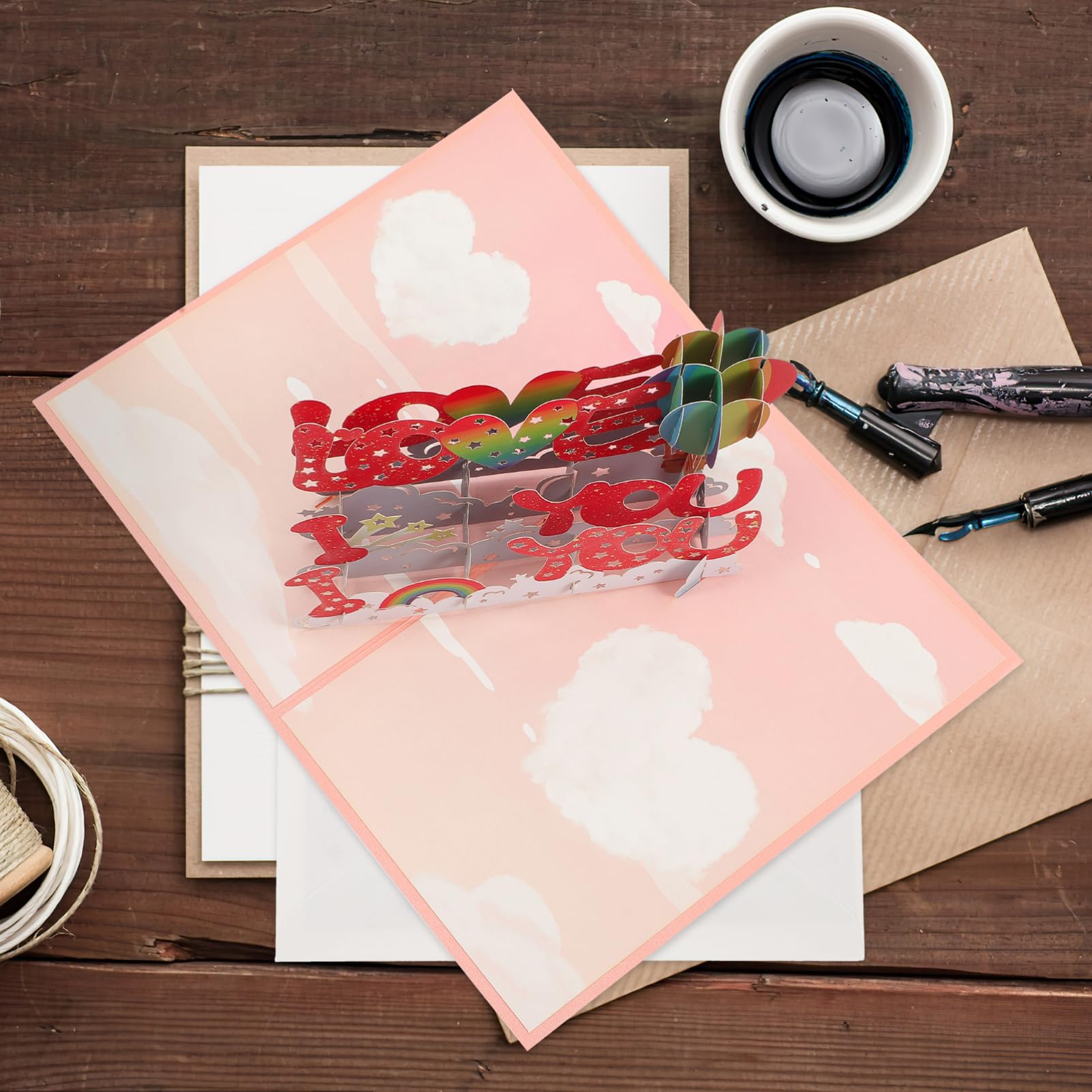 NUOBESTY 4sets Biglietti Auguri Creativi Biglietti Per Anniversari Compleanni e Occasioni Speciali Realizzati Di Alta Qualità