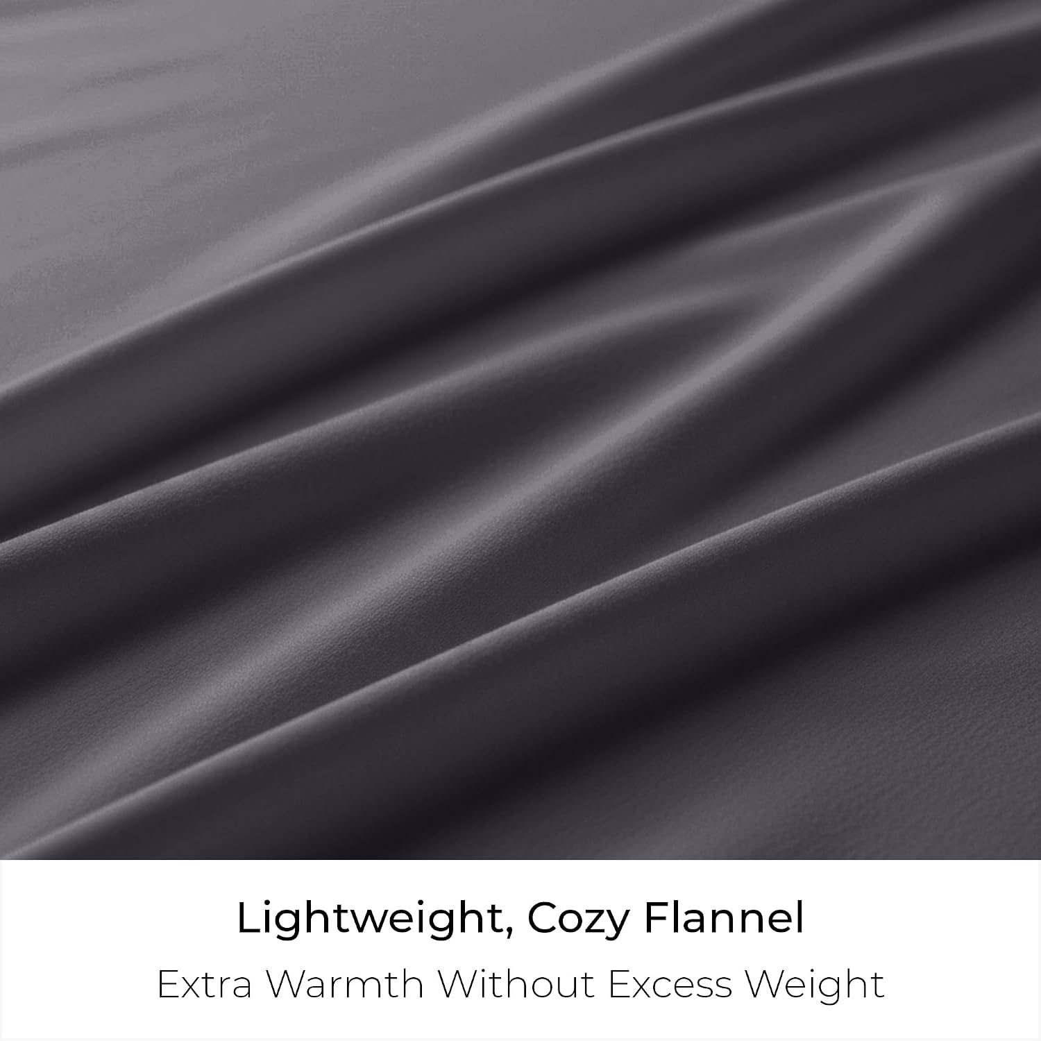 Mellanni Cotton Flannel Sheet Set - Double Brushed for Added Softness & Comfort - Deep Pocket Fitted Sheet up to 16" - 3 Piece Set (Twin XL, Gray)