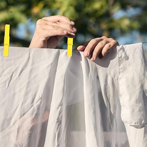 Miniatura 9 de Clavijas de ropa 30 unids pinzas de madera para ropa, pinzas de ropa de bambú amarillo pinzas de madera