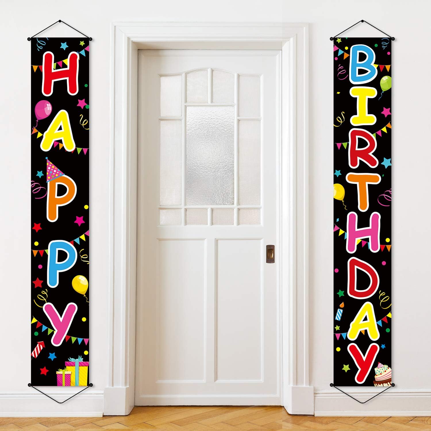 Tatuo Happy Birthday Sign Colorful Happy Birthday Door Banner Porch Sign Hanging Party Decorations Indoor Outdoor Wall Decor