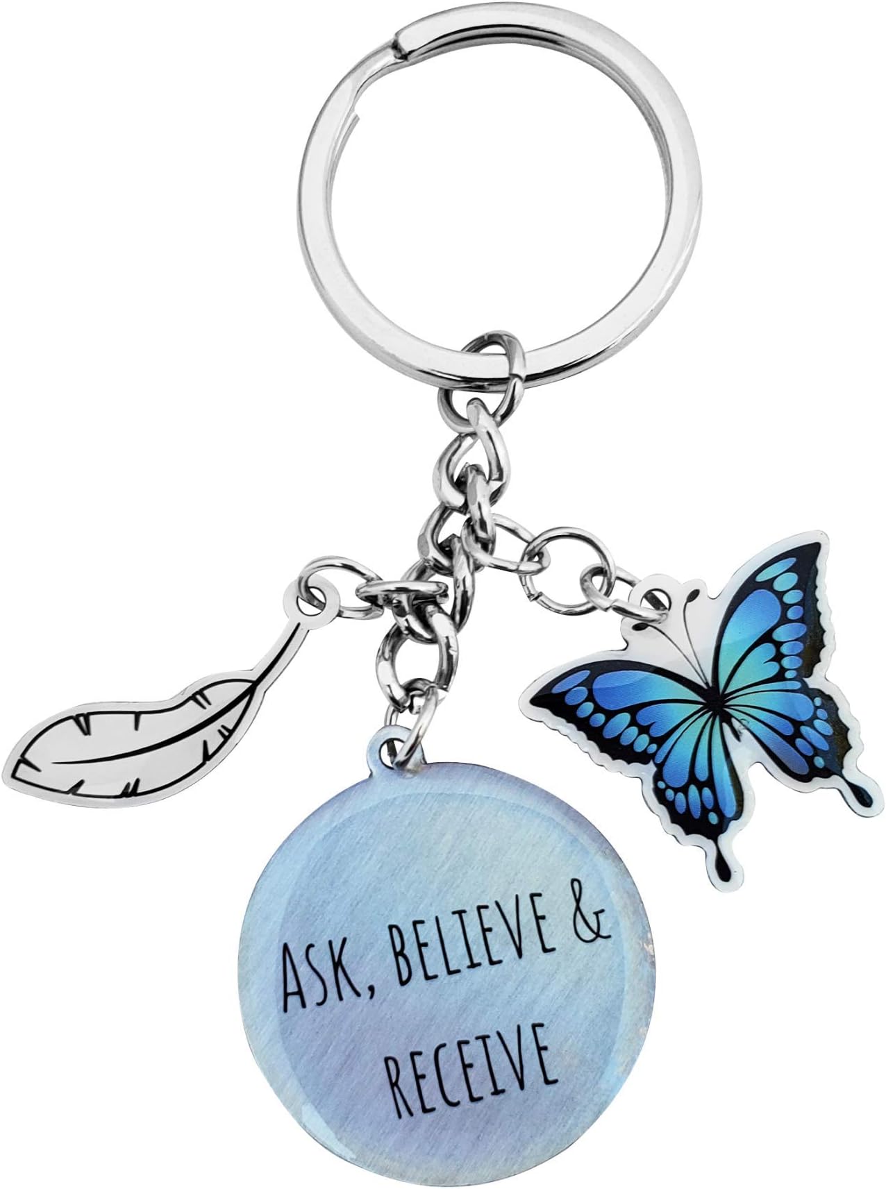 PositivelyWooWooInspirational Butterfly Keychain - With Law Of Attraction Quotes, Gifts For Women By Positively Woo Woo