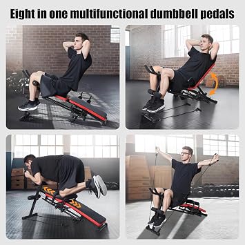 Sit Up Bench for Abs, Strength Training Bench, Ab Workout Equipment, Adjustable Weight Bench Workout Bench for Home Gym, Ab Exercise Equipment for Total Body Workout