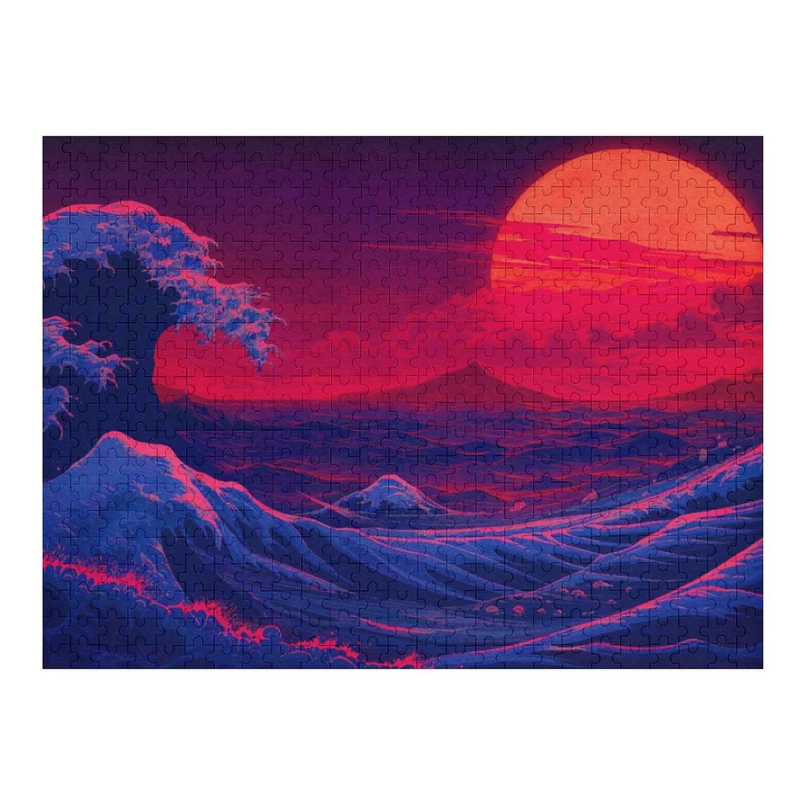 1000pcs(52x38cm) Jigsaw Puzzles for Teenagerss Jigsaw Japanese Wave Puzzles for Adults Relax Games Birthday Present Unique Birthday And Gifts 1000pcs(52x38cm) — image 1