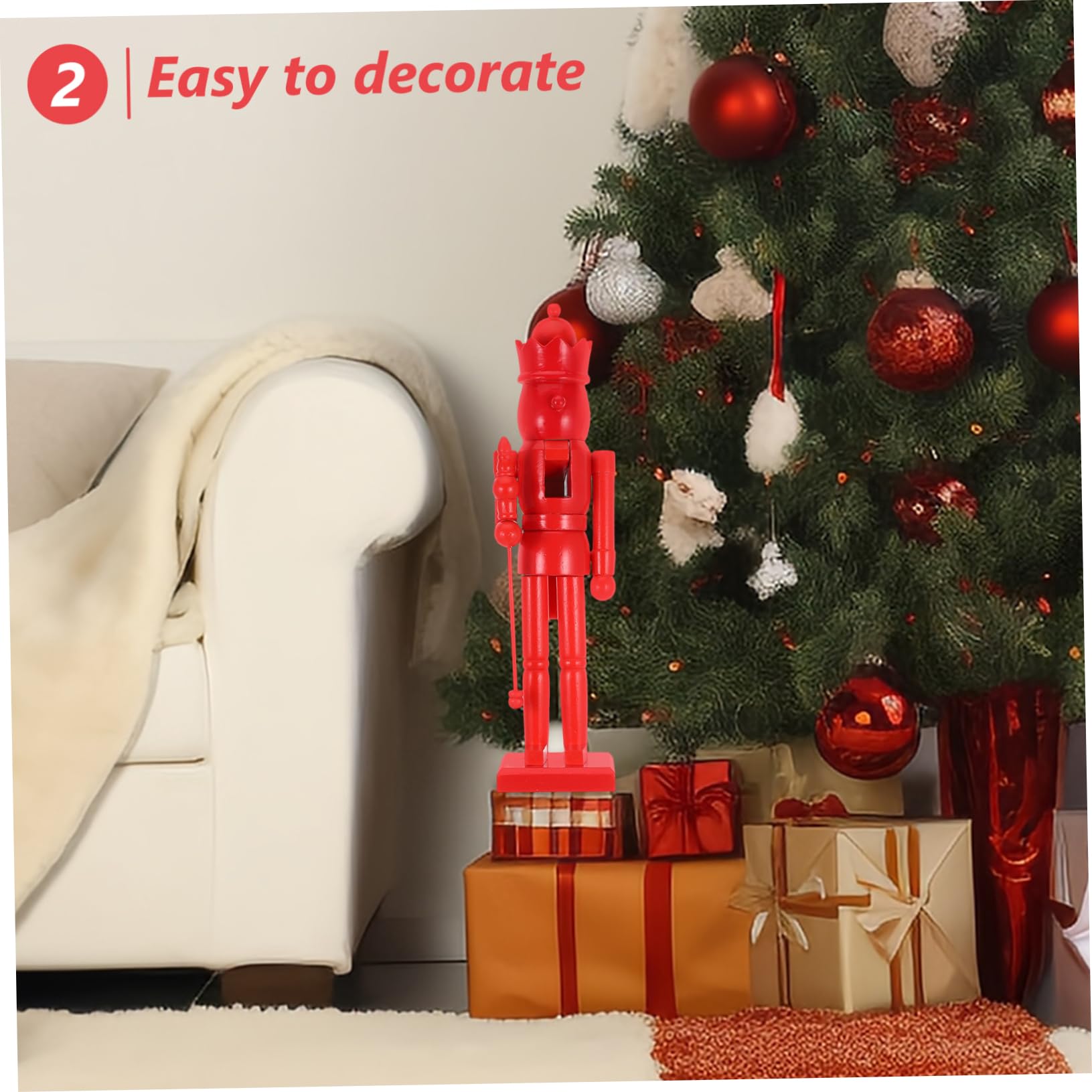 IMIKEYA Casse Noisette Casse-Noisette Vierge décor de Soldat en Noyer Casse-Noix de noël Casse-Noix à Personnaliser Accessoires pour Casse-Noix décoration de Noël de Bois Rouge