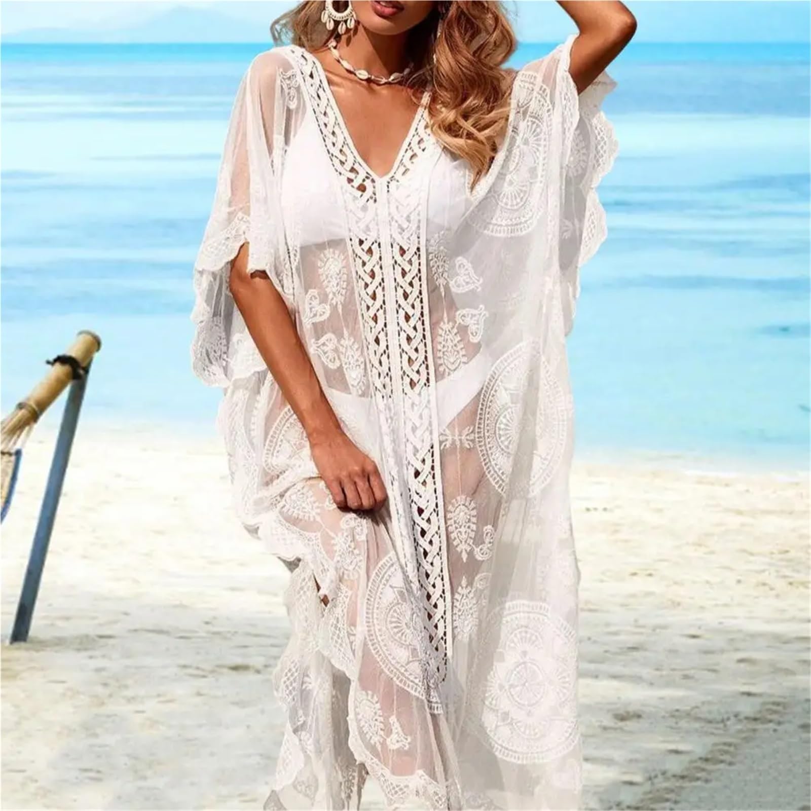 Copricostume da Bikini Copricostume da Spiaggia, Costume Bagno, Copricostume, Donna, Abito in Pizzo per Vacanza