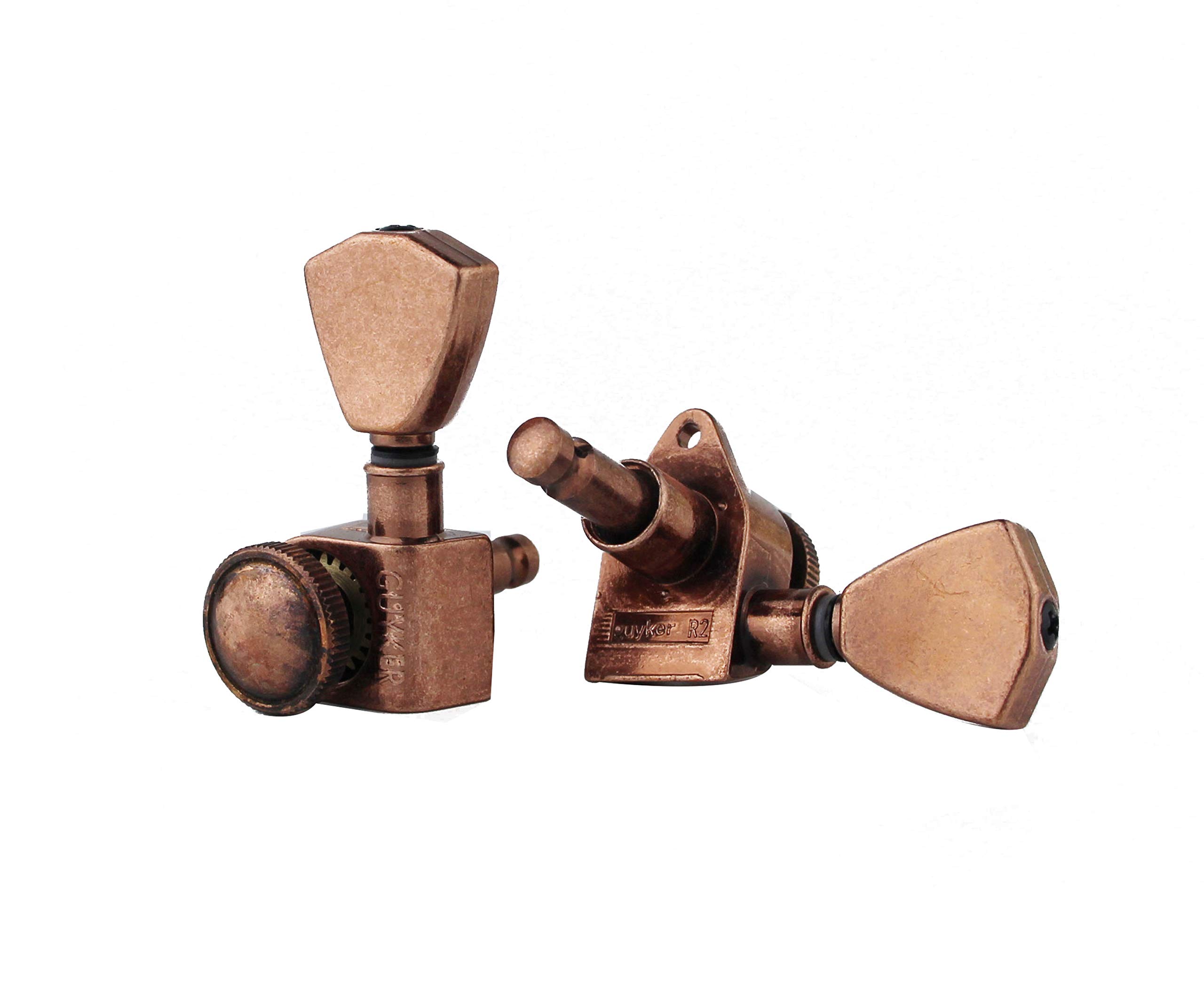 Guyker 6Pcs Guitar Locking Tuners (3L + 3R Handed) U2013 1:21 Lock String Sealed Tuning Key Pegs Machine Heads With Keystone Knob Replacement For LP, SG, TL Style Electric Or Acoustic Guitars