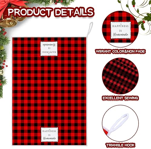 Miniatura 4 de 4 paños de cocina a cuadros de búfalo a cuadros, toalla de mano ultra absorbente, suave, de secado rápido, paño de limpieza de poliéster para