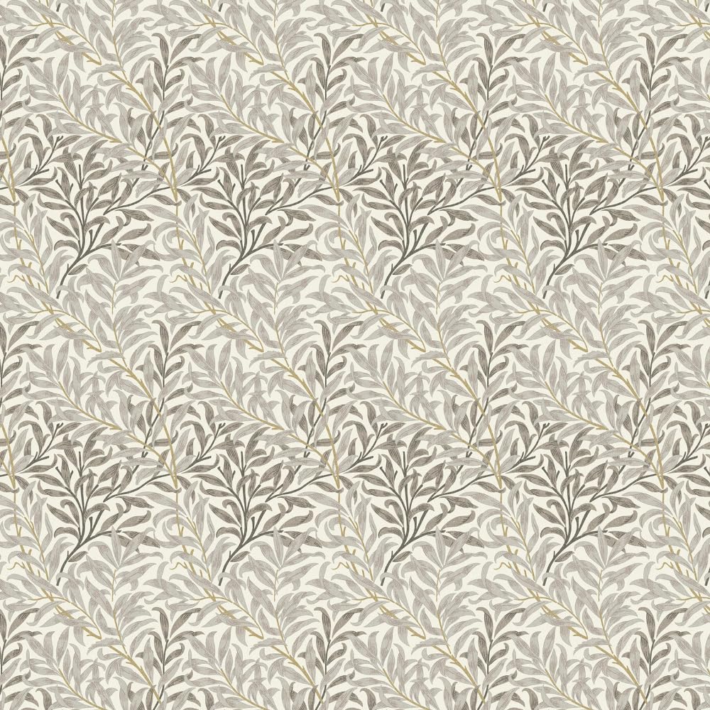William Morris Willow Bough Cotton Panama Digital Fabric Leaf Leaves Upholstery (Sold Per Half Metre) (Natural)