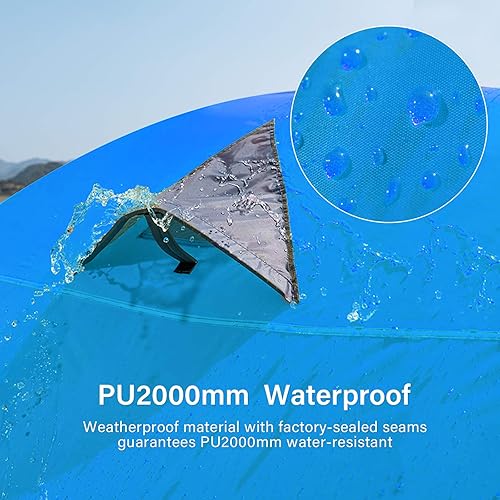 Miniatura 7 de BISINNA Tienda de campaña para 24 personas, tienda de campaña ligera para mochileros, impermeable, resistente al viento, dos puertas, fácil