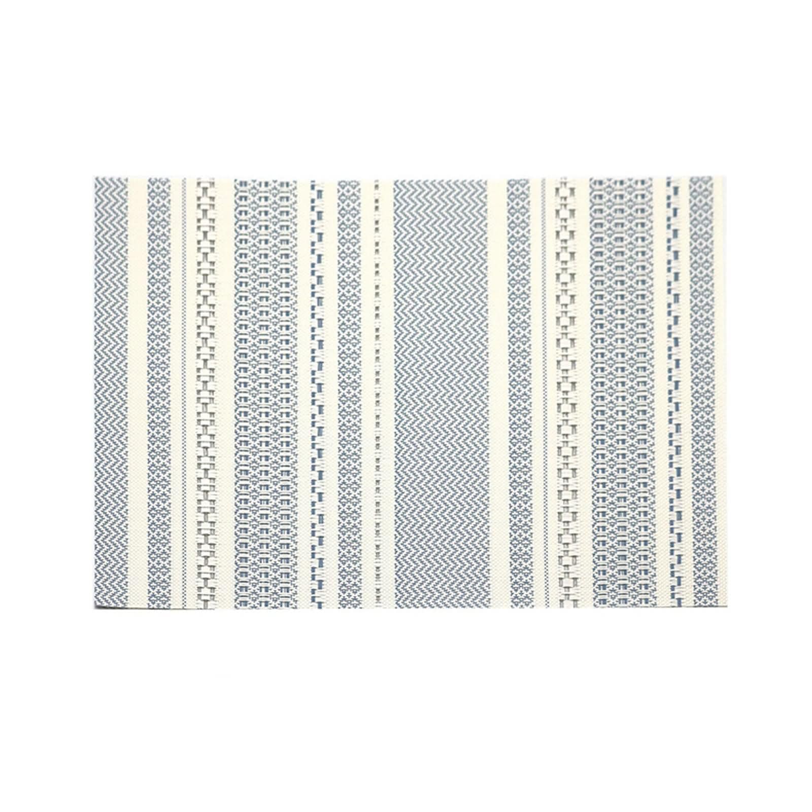 Lot de 10 Napperon Table Salle a Manger Lavable, 45 x 30 CM Set de Table Rectangulaire Lavable Antidérapant 70% PVC+30% Pet Bleu Cair, Rectangle Rayé