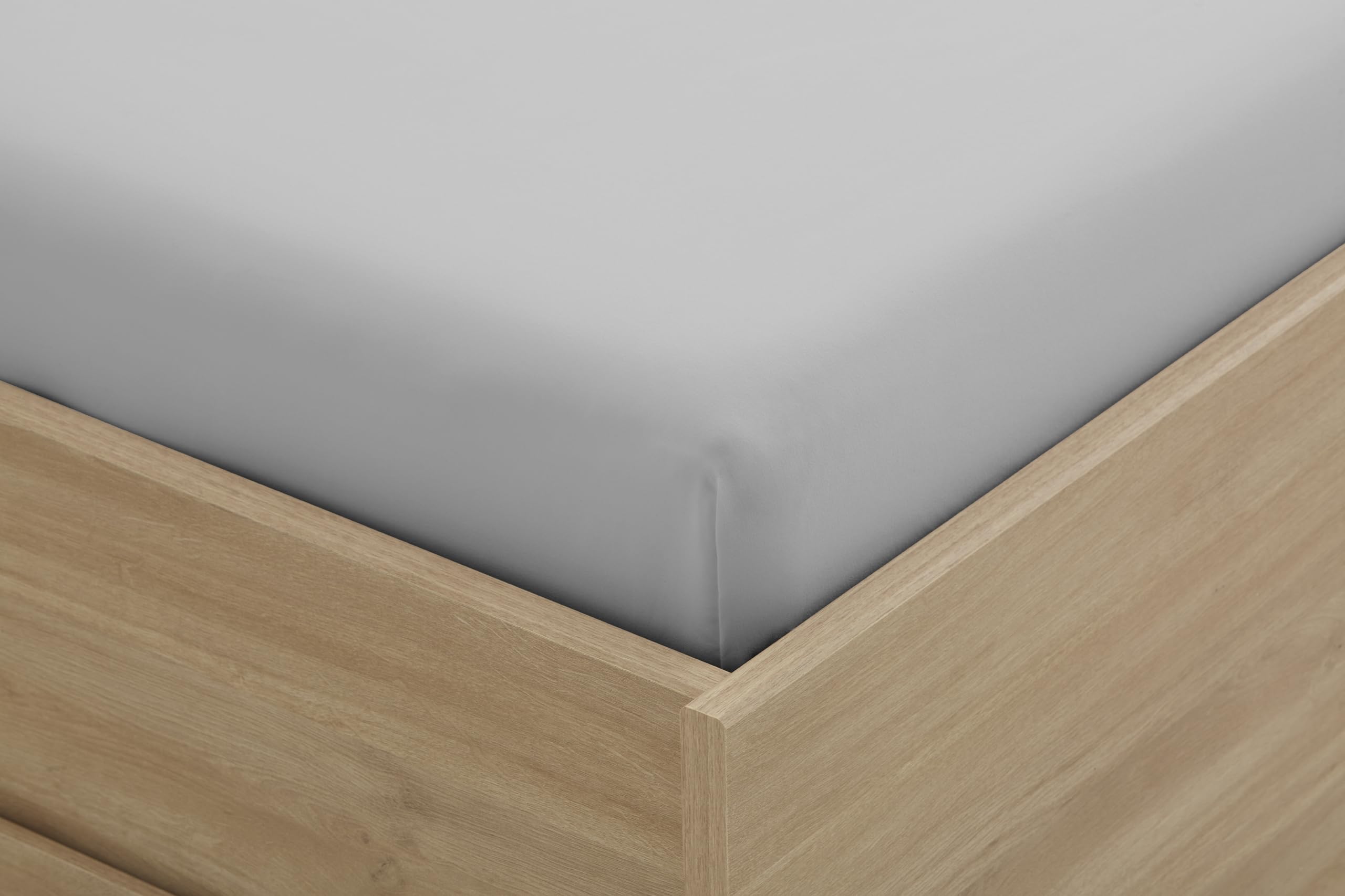 Degrees home - Premium - Fitted Sheet 160 x 200 x 33 cm - Adjustable - Brushed Polyester Microfibre - Blue Grey - Image 4