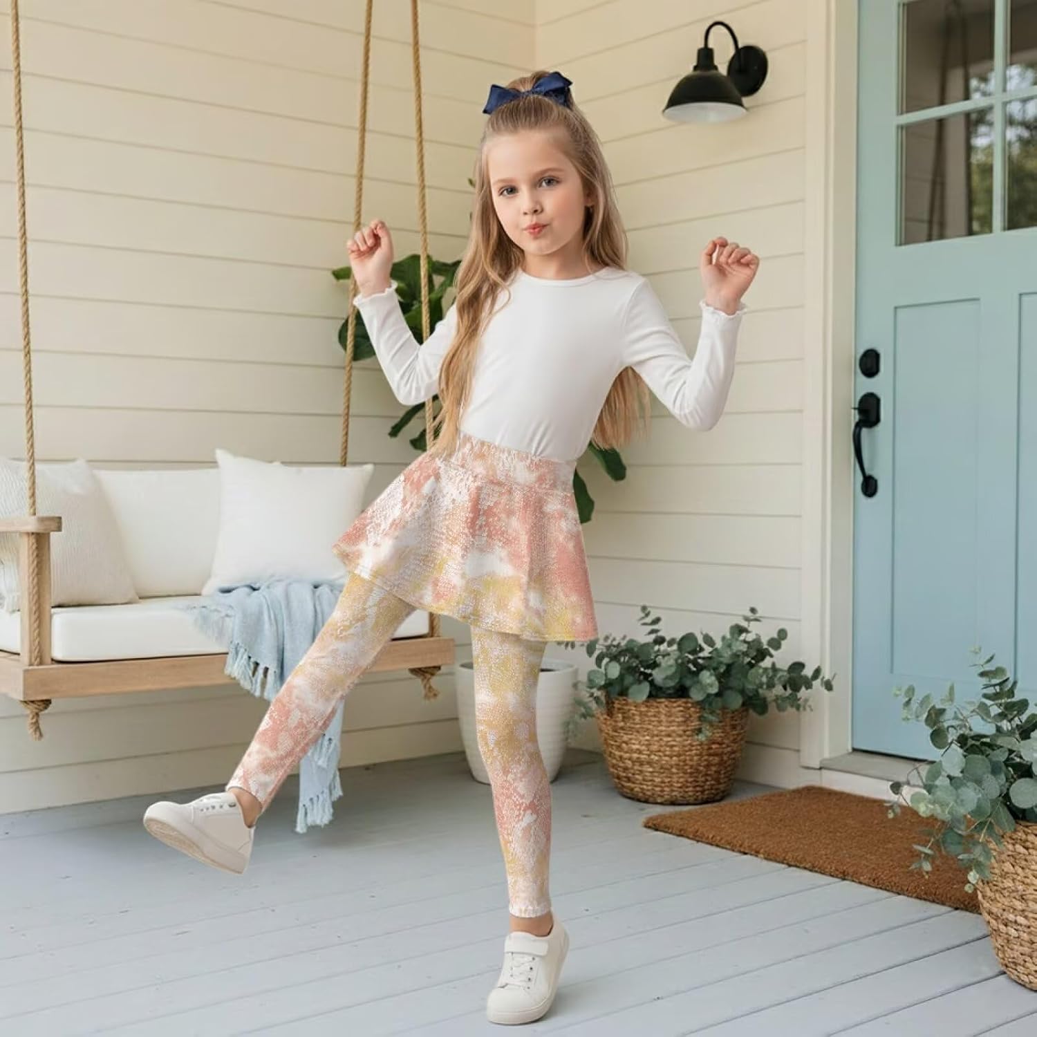Thermal Leggings for Girls Yoga Pants with Skirt Girls Leggings for Travel Athletic Tennis Pants Size 5-14