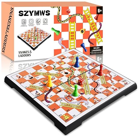 Educational Magnetic Foldable Snakes & Ladders Game Set