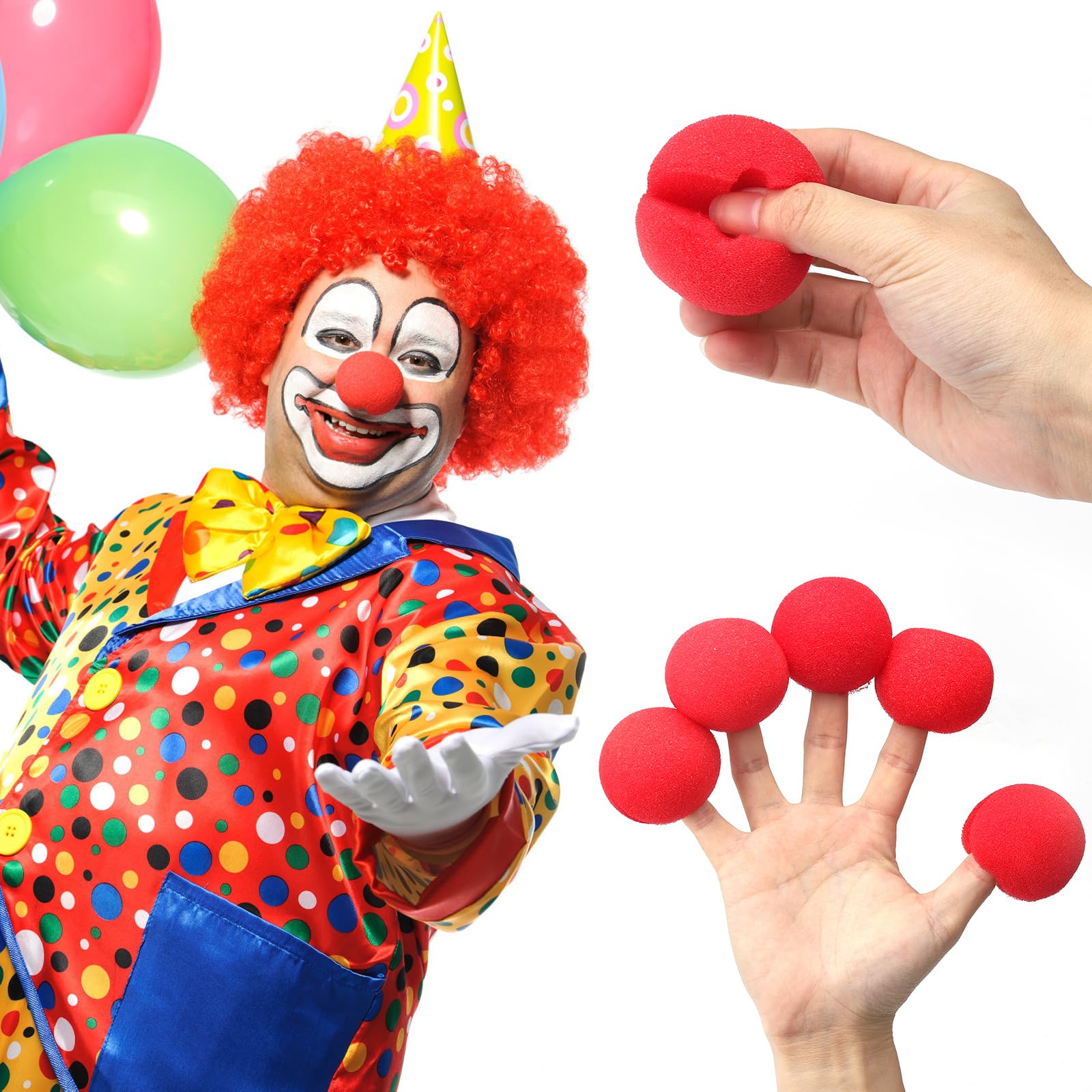 20 Palline Di Spugna Rosse, Naselli Da Clown Rossi, Palline In Schiuma, Piccole Sfere Magiche, Naso Da Clown, Palline Rosse In Schiuma, Sponge Balls Magiche Per Carnevale, Trucco Per Bambini, Feste - Foto 12