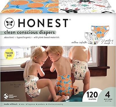 The Honest Company Clean Conscious Diapers | Plant-Based, Sustainable | Space Travel + Orange You Cute | Super Club Box, S...