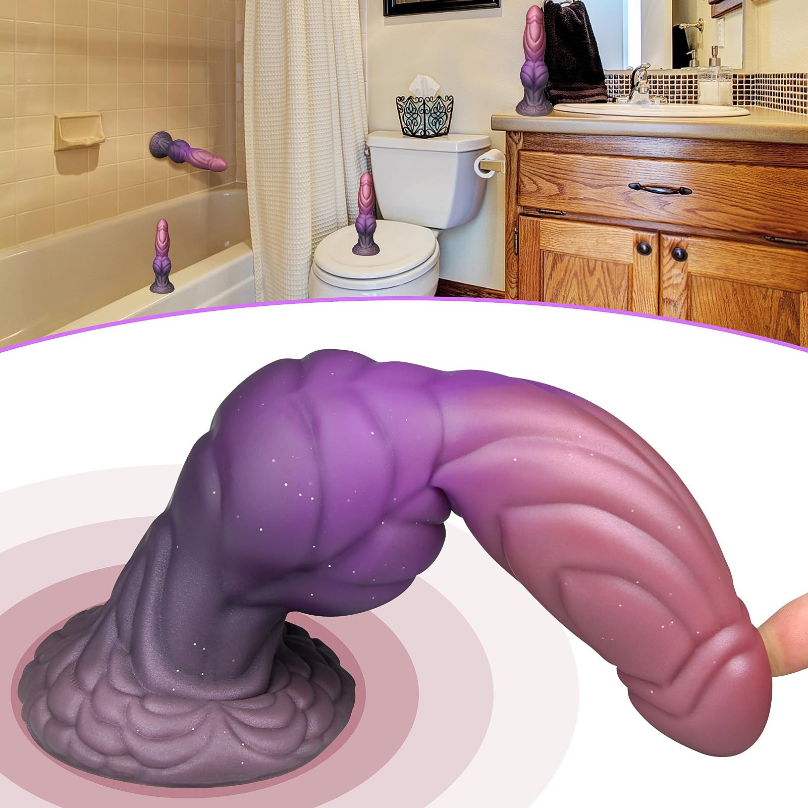 SXOVO Dildo Anale Butt Plug 23 CM Dildo XXL con Grosso Nodo Fallo Grosso in Silicone Morbido con Potente Ventosa Plug Anale Dilatatore per Donna Uomo
