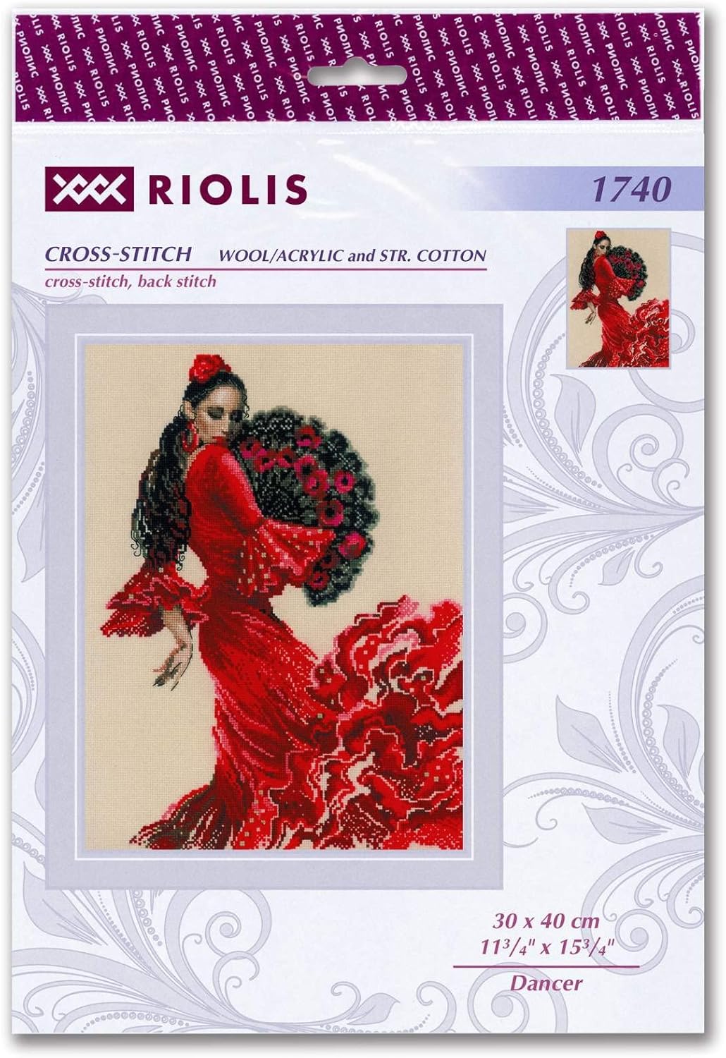 RIOLIS Dancer - Counted Cross Stitch Kit 11¾" x 15¾" Zweigart 14 ct, Beige AIDA 20 Colors