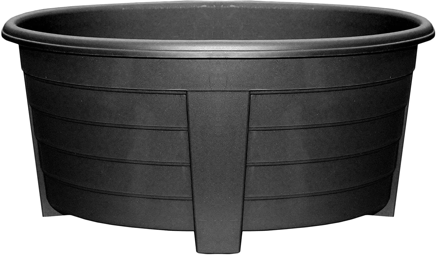 Optimal Products Long Trough/Oval/Square Plant Pot Plastic Planter Indoor Home Outdoor Garden Window Herb Flower Box (55cm Oval Planter Ebony, 1)