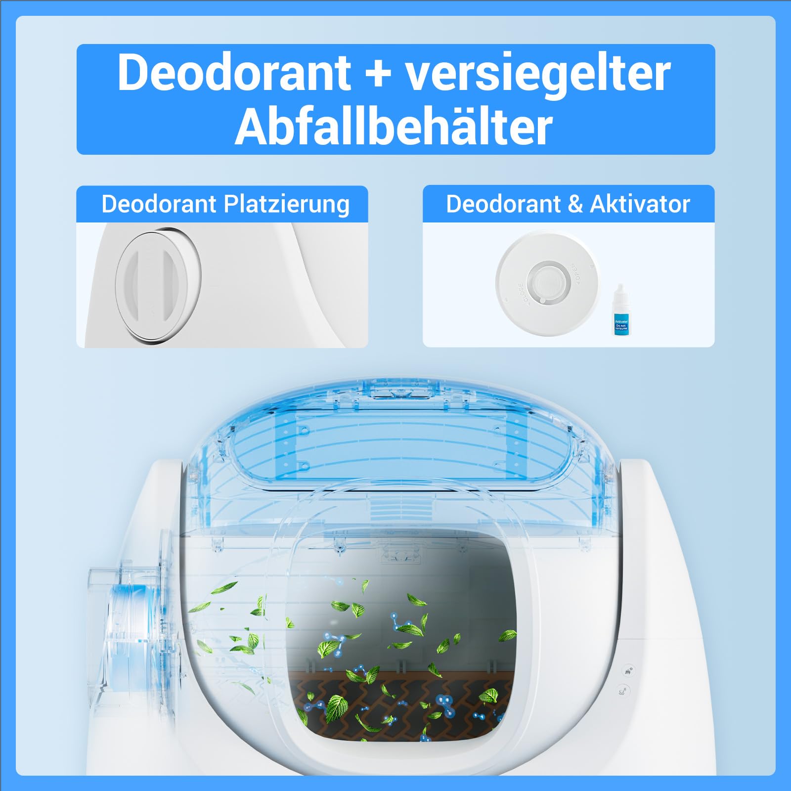 Catlink Baymax Selbstreinigende Katzentoilette, Überwachung der Gesundheit Ihrer Katze, Geeignet für Katzen von 1,5-10 kg, für Mehrere Katzen