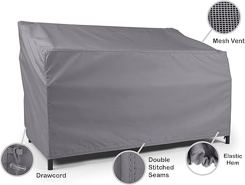 Miniatura 3 de Covermates Funda de sofá biplaza para exteriores, poliéster resistente al agua, dobladillo con cordón, rejillas de ventilación, fundas de asiento y