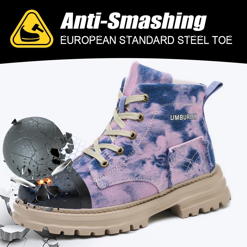 Womens Steel Toe Boots Lightweight Comfortable Fashion Safety Boots Composite Toe Industrial Construction Work Shoes Men