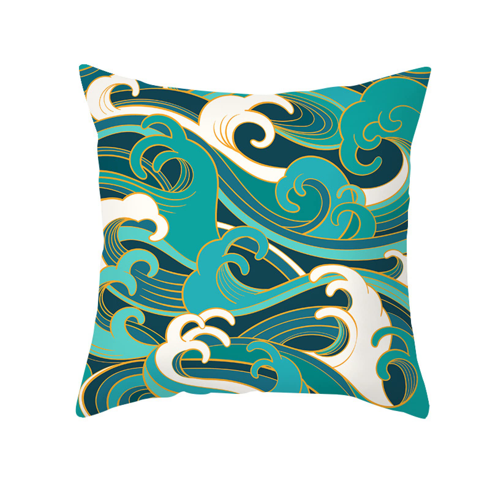 Cushion Covers Green Lake Pillow Cases Soft Linen Cushions with Covers Included Washable Sofa Cushions with Invisible Zip Pillowcase Breathable Pillow Cover 50x50 Cushion Cover 1 Pack