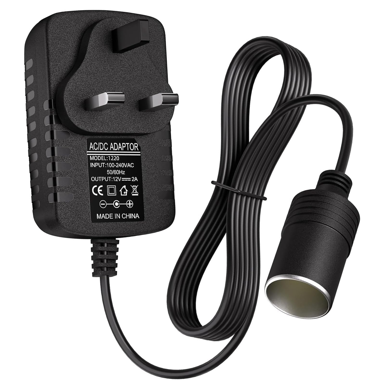 HBSTUDIO Power Inverter 240V 2A AC Mains to 12V DC, Car Plug Adapter, Cigarette Lighter Socket Voltage Converter Power Adapter