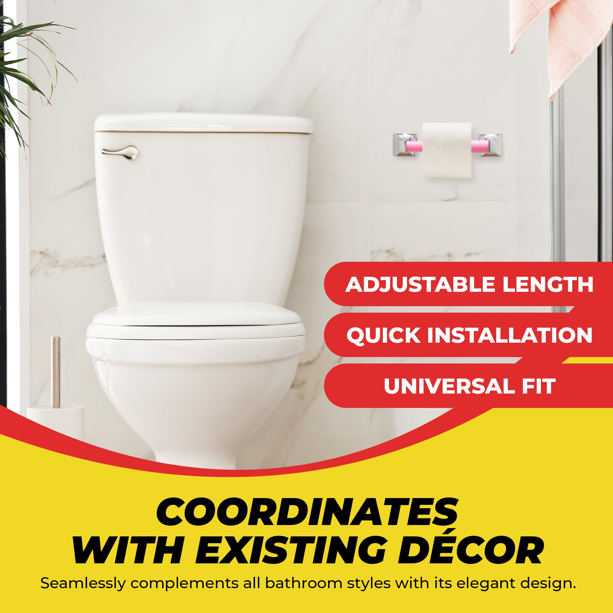 Qualihome Pink Universal Plastic Spring Loaded Toilet