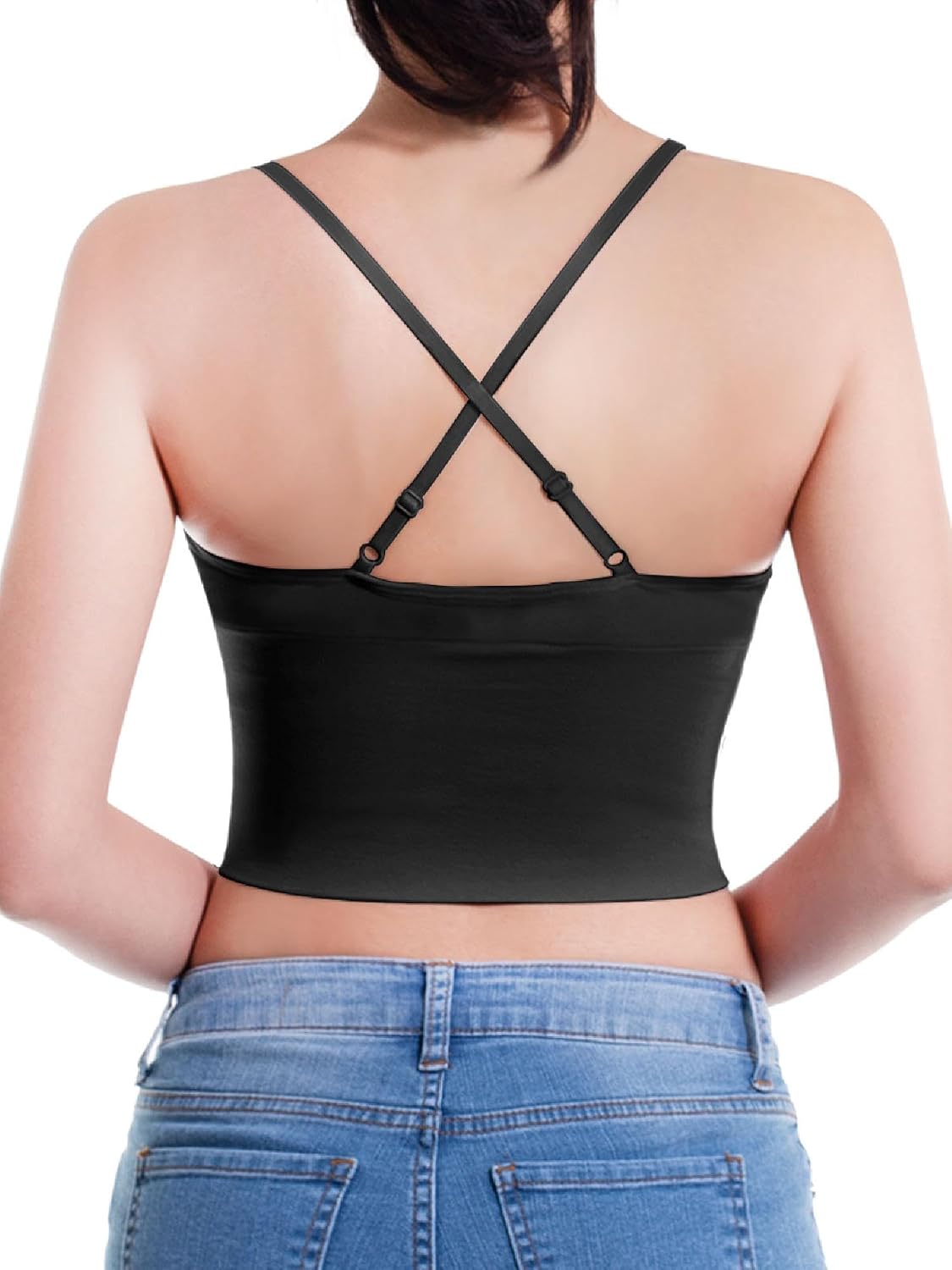Design by Olivia Women's Longline Sports Bra Padded Workout Yoga Tank Top Gym Running Fitness Crop Top Shirt