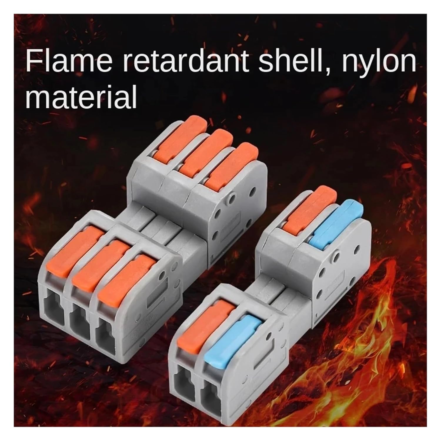 10PCS Docking Mini Quick Wire Connector Universal Compact Electrical Wiring Connectors Push-in Butt Conductor Terminal Block(DF2604D-6 Colour)