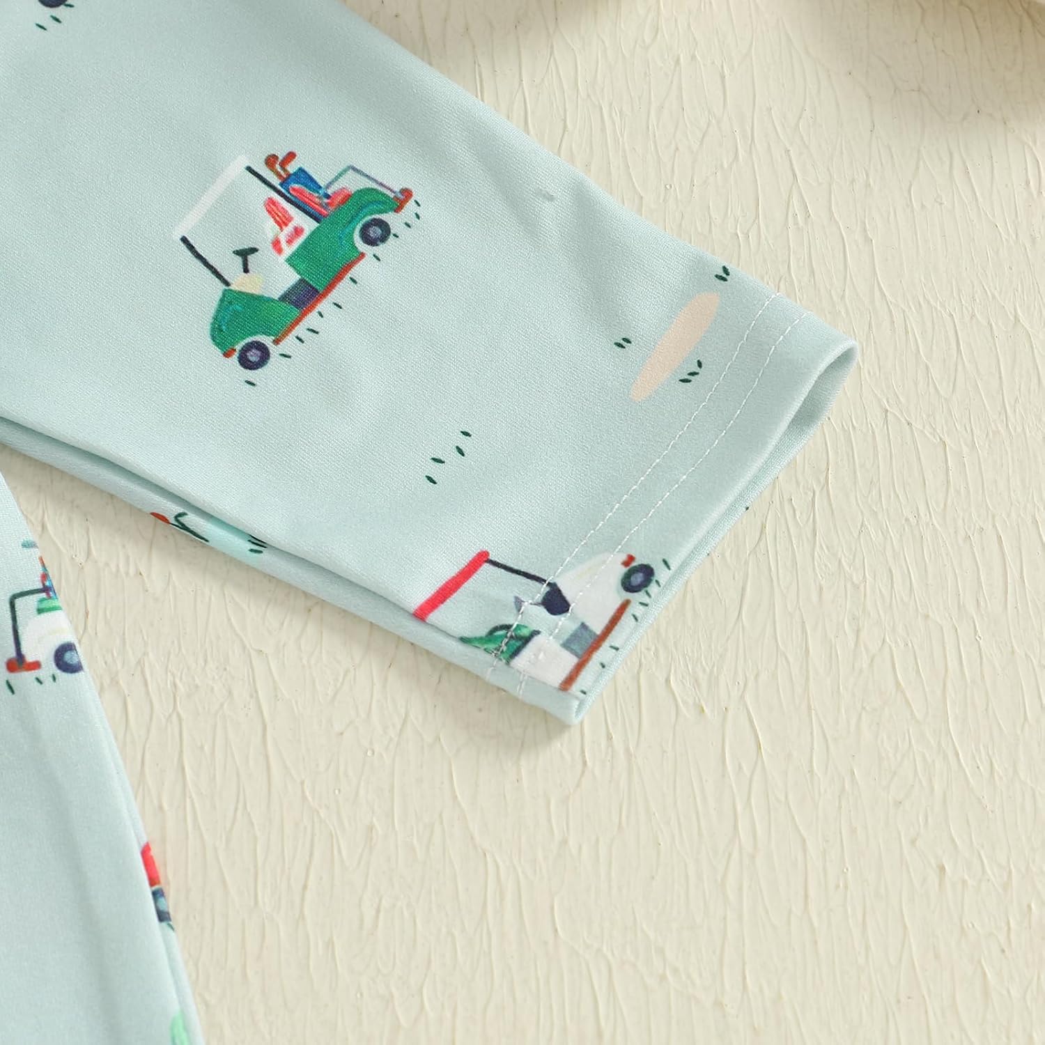 Infant Baby Boy Golf Outfit Golf Cart Collared Romper Long Sleeve Lapel Button Jumpsuit Bodysuit Fall Winter Clothes - Image 6