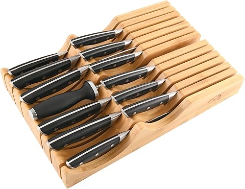 Miniatura 8 de NANFANG BROTHERS Juego de 14 cuchillos de Damasco con cuchillas de núcleo VG10, 67 capas de acero de Damasco, juego de cuchillos de cocina con