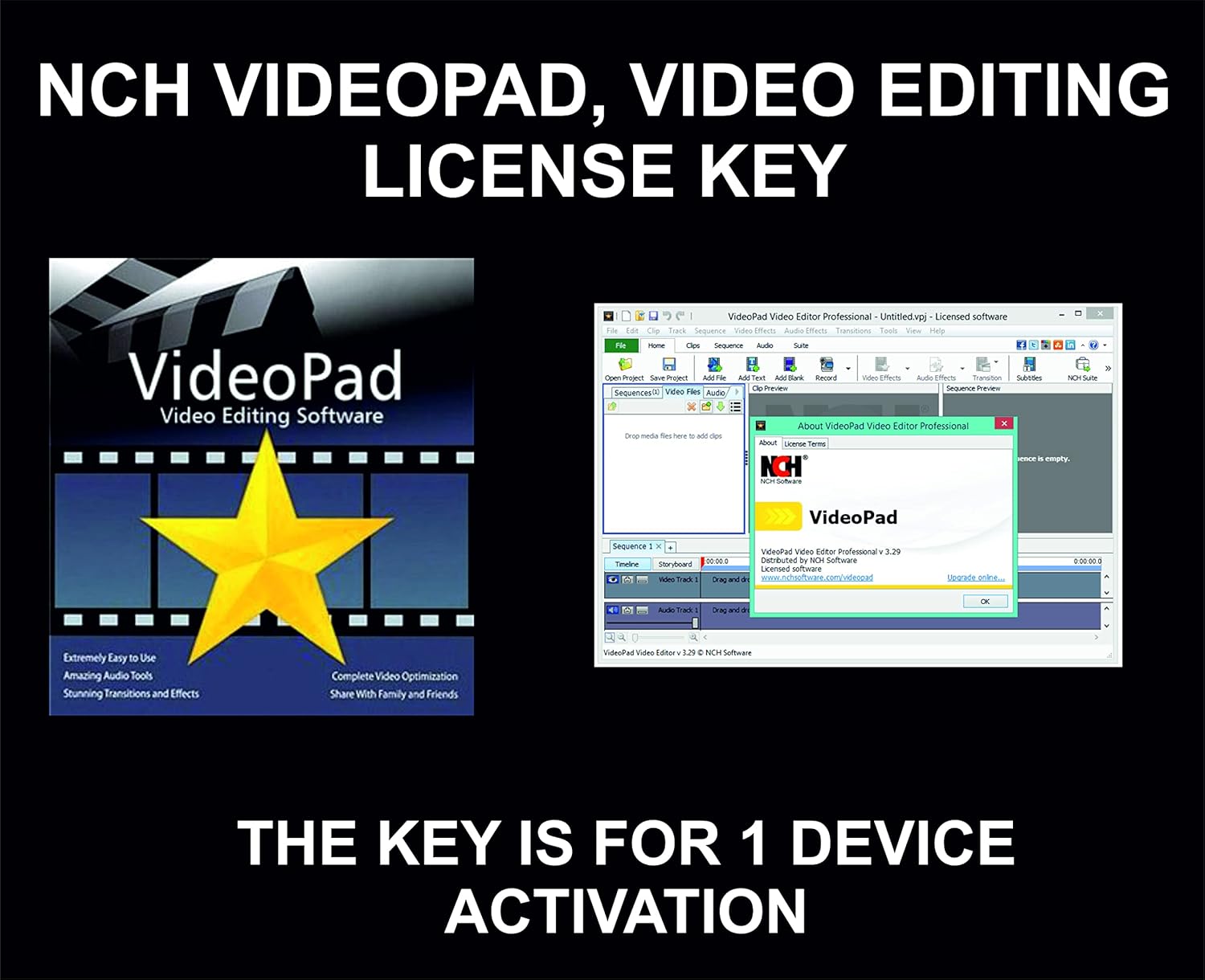 Amazon.com: VideoPad Video Editor Software, Key, For 1 Device Activation