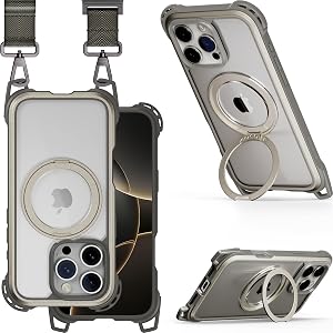 MAGEASY Designed for iPhone 16 Pro Case with 360 Stand - 25ft Ultimate Drop Protection Compatible with MagSafe