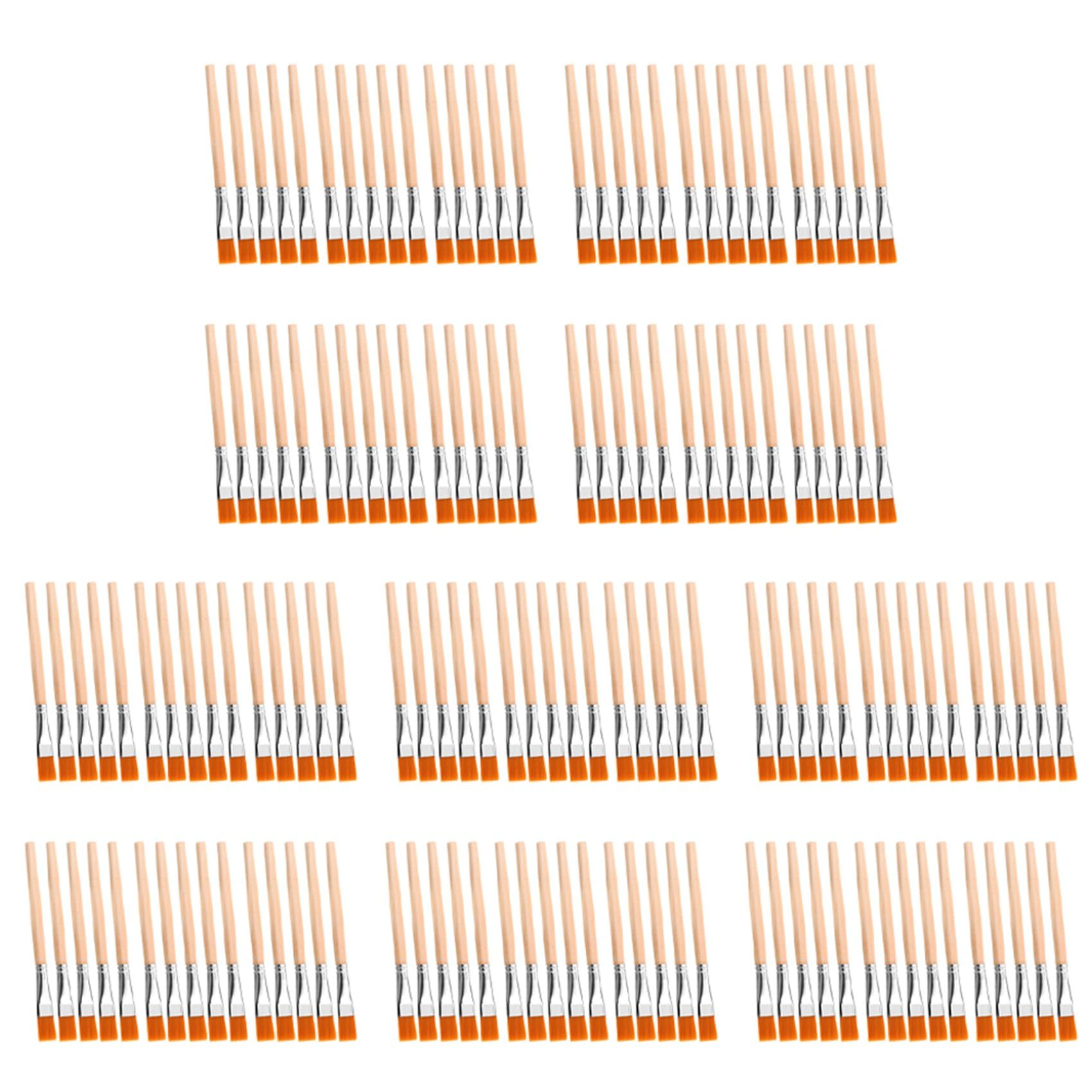 Jnchdghwa 150Pcs Flat Paint Brushes, 3/4 Inch Wood Paint Brush Artist Craft Paint Brushes Watercolor Brush Bulk Painting for Art