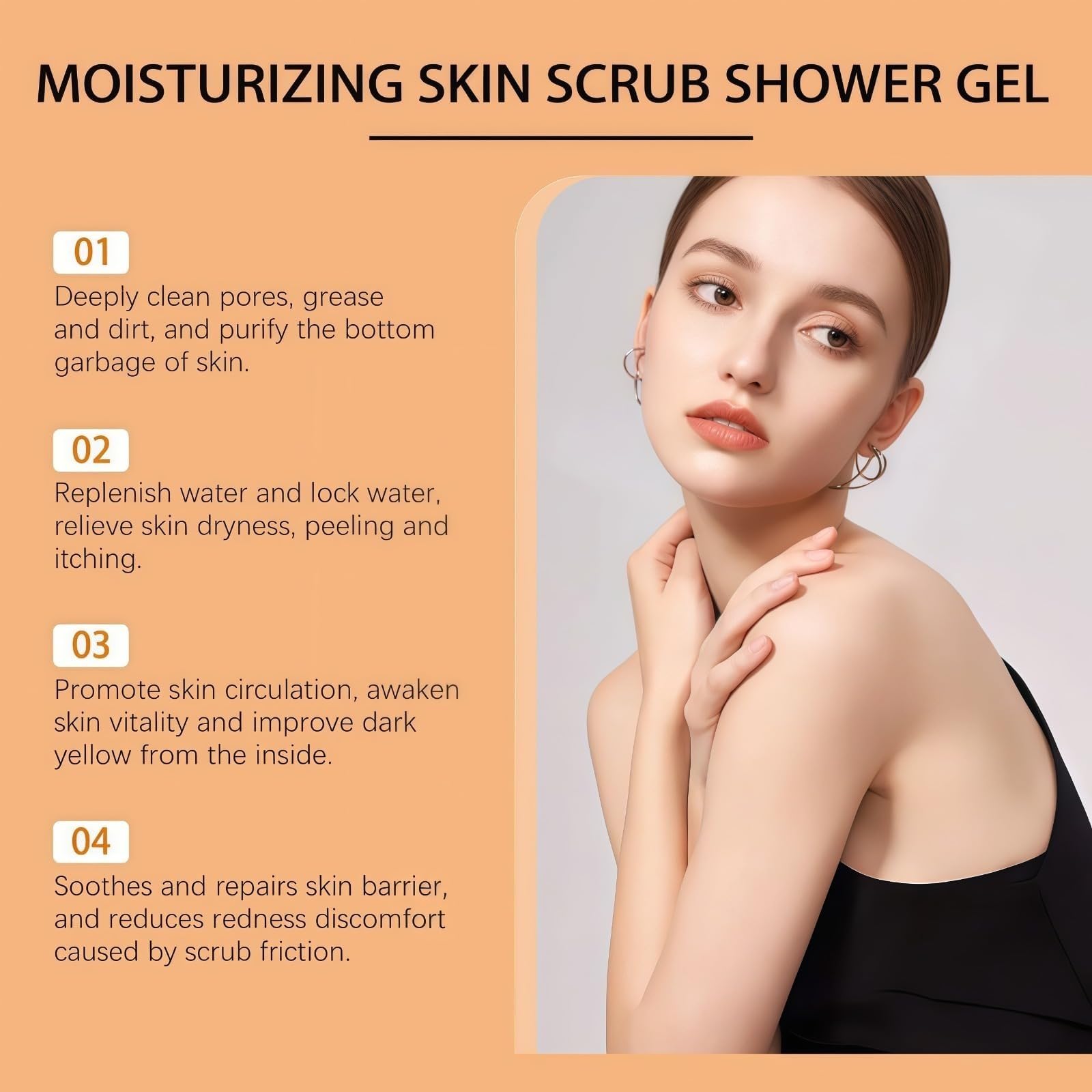 Peeling do ciała z kurkumą, witaminą C i niacynamidem - delikatny peeling do ciała i nawilżający, mydło pod prysznic i krem do twarzy z rozjaśniającym ciałem papai żel pod prysznic