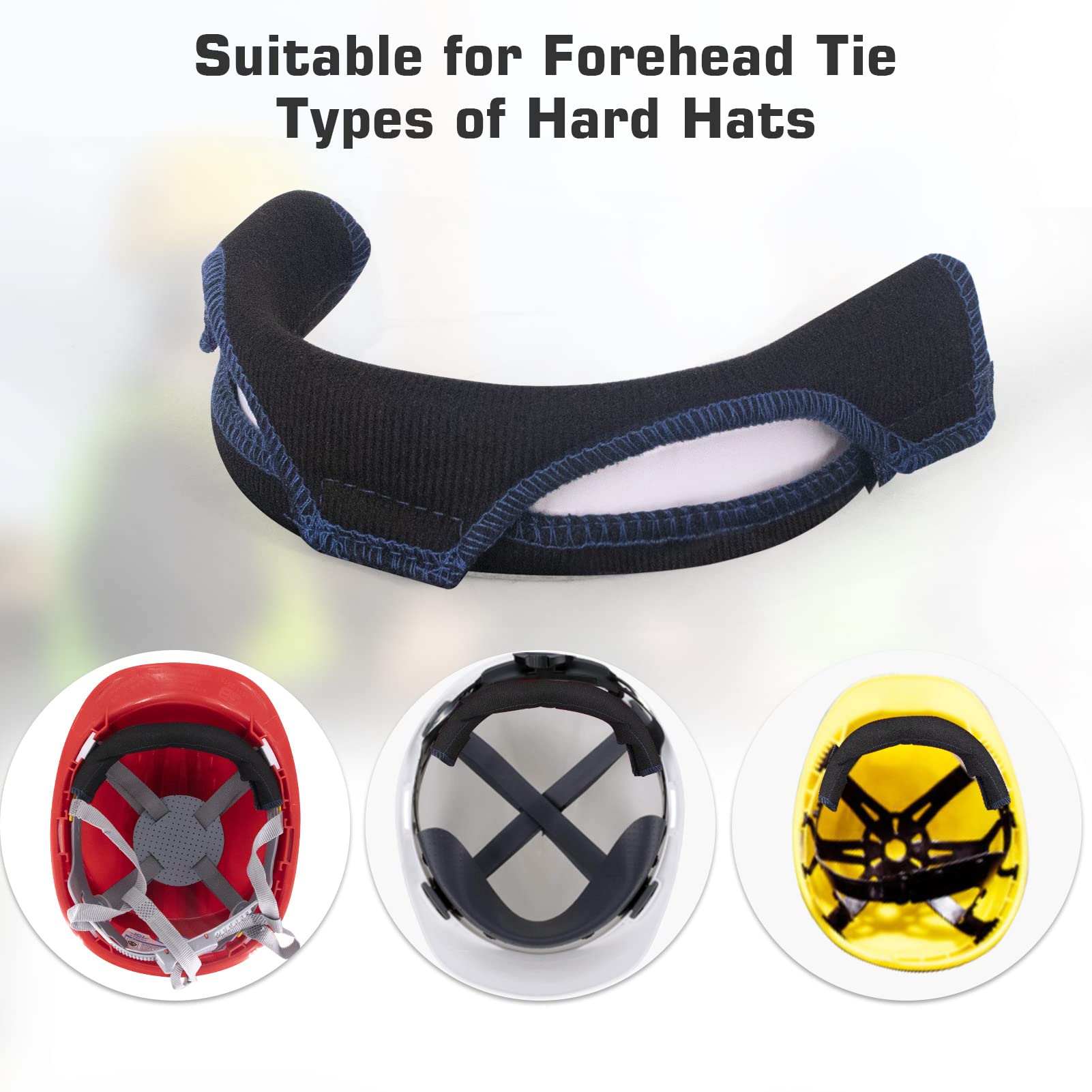 Bandeau Anti Transpiration Casque Force Bandeau Anti-Transpiration Pour Casque Sécurité-Chapeau Lavable Coton Doublure Bande Auto Adhesive Coussinets Casque 6 Pieces 88291638 Protection Casque Jsp Jaune