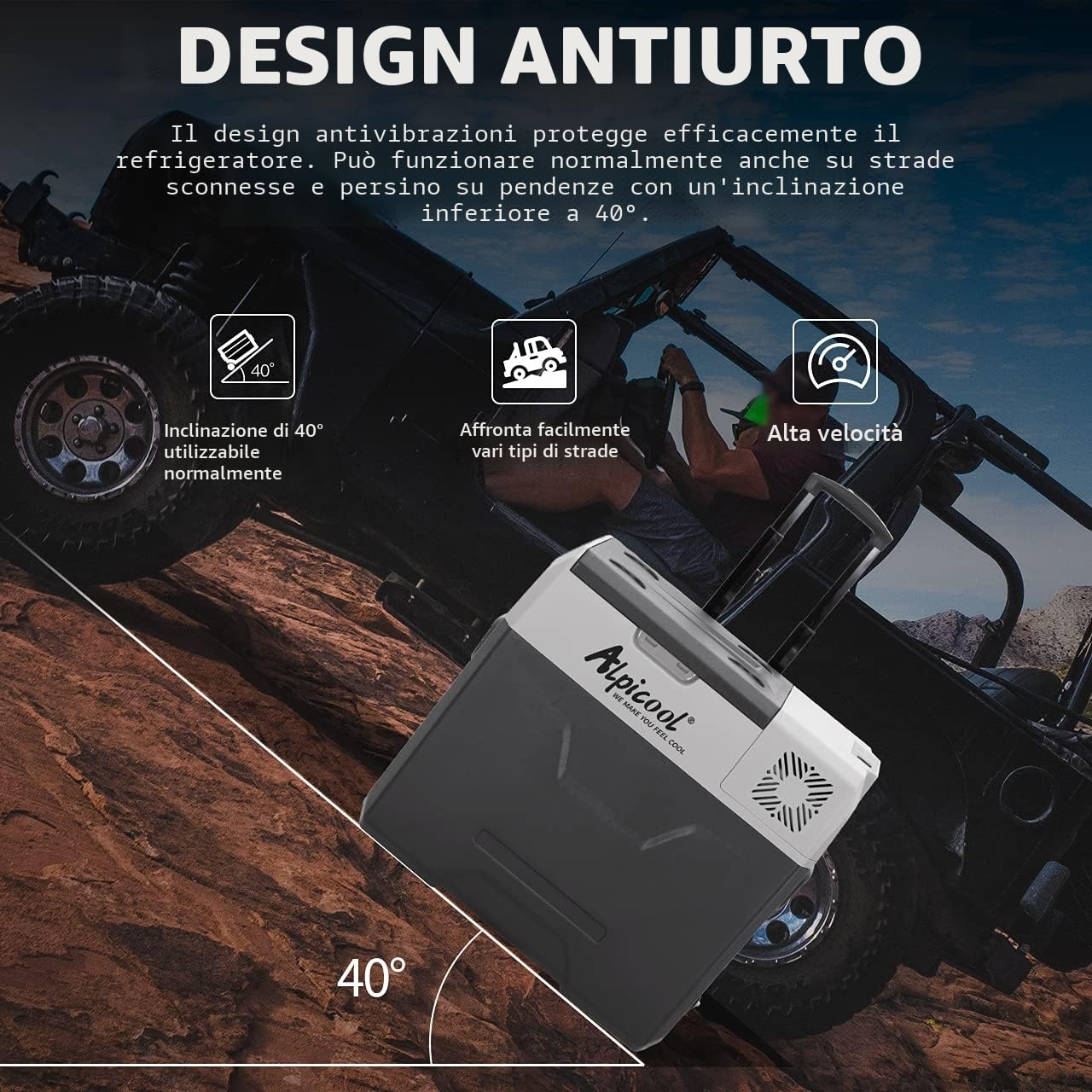 Alpicool CX40 40 Litri Frigoriferi Portatile Elettrico Frigorifero per Auto Congelatore 12V 24V DC/AC Mini Frigo per Viaggio, Picnic, Campeggio Uso Esterno