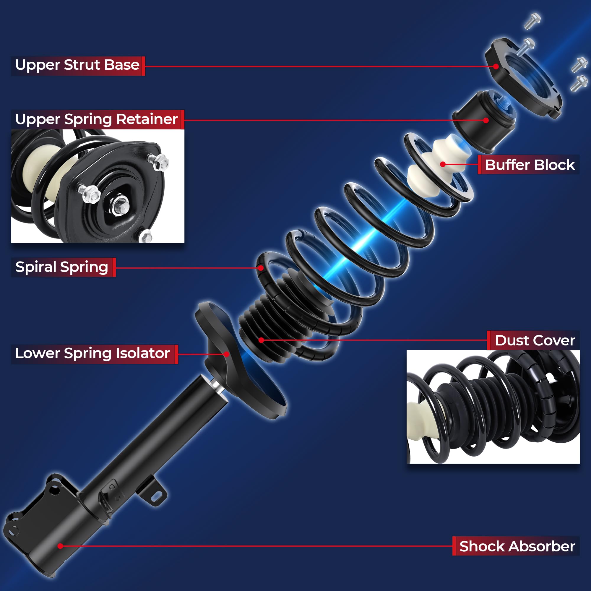 Amazon.com: MOSTPLUS Front Strut Shock Assemblies Compatible with